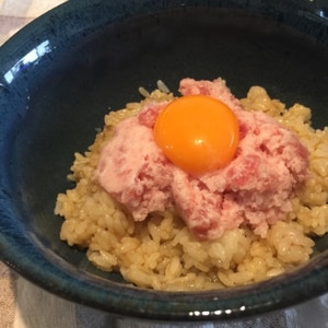 ●ねぎとろユッケ風丼●甘めで子供も大好き♪